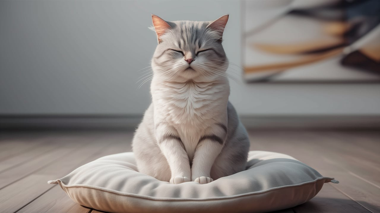 gato meditando